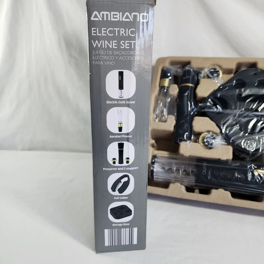Electric Wine‎ Automatic Opener Set Gift Aerator Foil Cutter Preserver Corkscrew